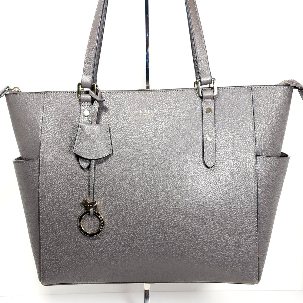 Radley London Silk Street Gray Large Zip-Top Tote Bag - Picture 2 of 16